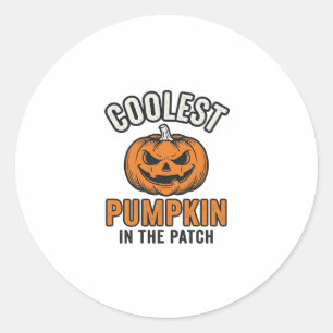 Sticker Rond Citrouille la plus cool du patch vintage Halloween