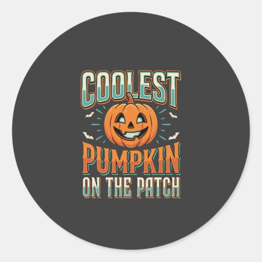 Sticker Rond Citrouille la plus cool sur le patch Design Hallow (Devant)