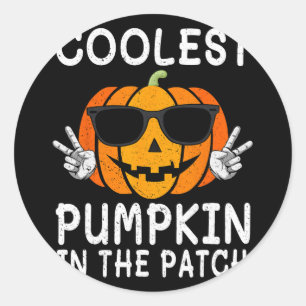Sticker Rond Citrouille Le Plus Cool Dans Le Patch Fun Boys Fil