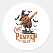 Sticker Rond Citrouille le plus froid dans le patch (Devant)