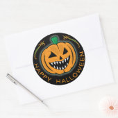 Sticker Rond Citrouille mal (Enveloppe)