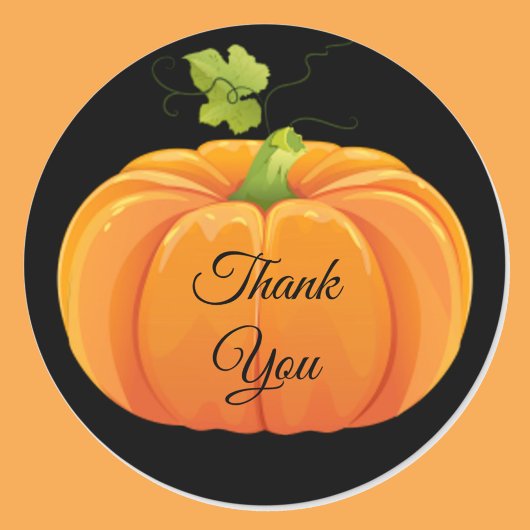 Sticker Rond Citrouille Mariage Merci de Halloween
