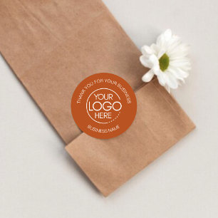 Sticker Rond Citrouille Merci d'entreprise Orange