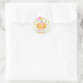 Sticker Rond Citrouille mignon et ballons automne 1er anniversa (Sac)