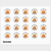 Sticker Rond Citrouille mignonne Joyeux Halloween (Feuille)