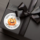 Sticker Rond Citrouille mignonne Joyeux Halloween