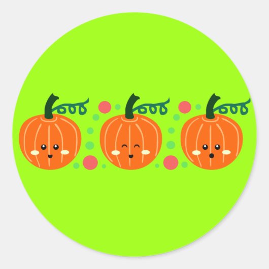 Sticker Rond Citrouille mignons (Devant)