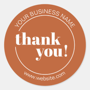 Sticker Rond Citrouille Orange Bold Merci d'entreprise