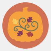 Sticker Rond Citrouille orange d'automne (Devant)