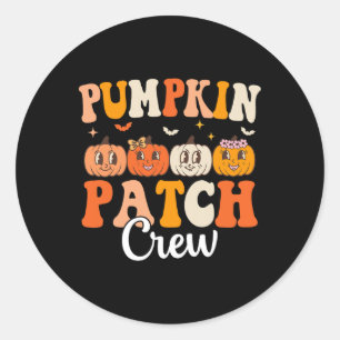 Sticker Rond Citrouille Patch Crew Correspondance famille Super