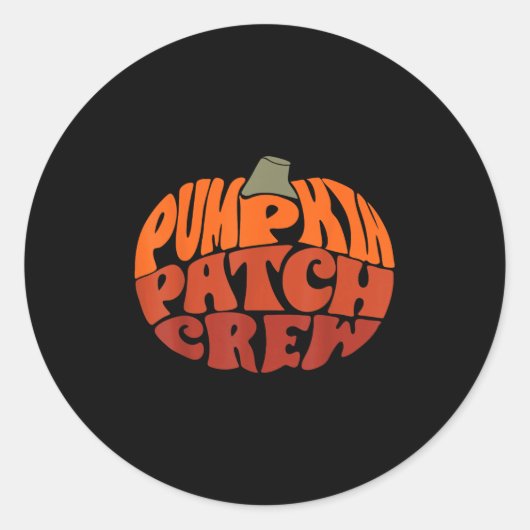 Sticker Rond Citrouille Patch Crew Funny Citrouille Patch Squad (Devant)