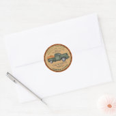 Sticker Rond Citrouille Patch Farm Rustic Automne Plaid Camion  (Enveloppe)