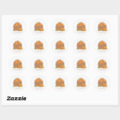 Sticker Rond Citrouille Patch Papillon automne Feuilles Anniver (Feuille)