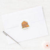 Sticker Rond Citrouille Patch Papillon automne Feuilles Anniver (Enveloppe)