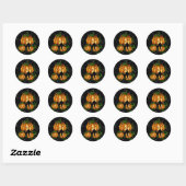 Sticker Rond CITROUILLE PATCH & SPIDERWEB par SHARON SHARPE (Feuille)