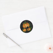 Sticker Rond CITROUILLE PATCH & SPIDERWEB par SHARON SHARPE (Enveloppe)