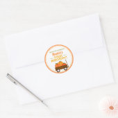 Sticker Rond Citrouille Patch Wagon Anniversaire Favoriser (Enveloppe)