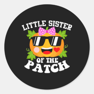 Sticker Rond Citrouille Petite Soeur Du Patch Amusant Halloween