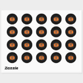 Sticker Rond Citrouille Pi Pie Math Enseignant Funny Halloween (Feuille)