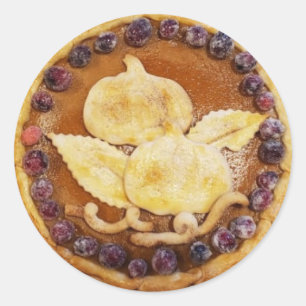 Sticker Rond Citrouille Pie Food Photo