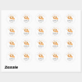 Sticker Rond Citrouille Pie Jack-o'-lantern Halloween Traite Ru (Feuille)