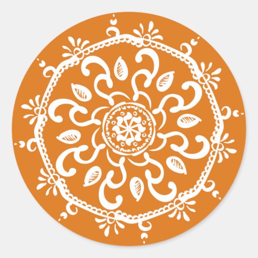 Sticker Rond Citrouille Pie Mandala (Devant)