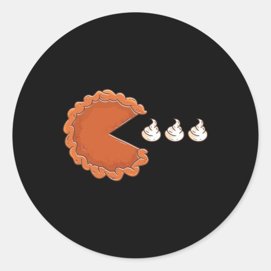 Sticker Rond Citrouille Pie Manger Crème Whiam Thanksgiving Day (Devant)