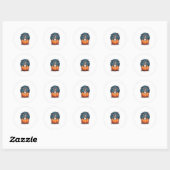 Sticker Rond Citrouille Pitbull Smile (Feuille)