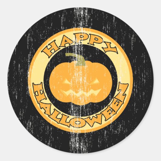 Sticker Rond Citrouille Retro Halloween (Devant)