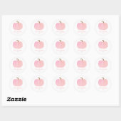 Sticker Rond Citrouille rose Automne Automne Automne Automne Ba (Feuille)