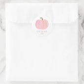 Sticker Rond Citrouille rose Automne Automne Automne Automne Ba (Sac)