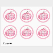 Sticker Rond Citrouille rose bon thanksgiving (Feuille)