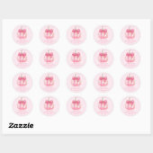 Sticker Rond Citrouille rose Bow Fête des mariées personnalisée (Feuille)