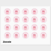 Sticker Rond Citrouille rose Bow Happy Halloween personnalisé (Feuille)