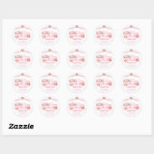 Sticker Rond Citrouille rose Camion Twin Merci (Feuille)