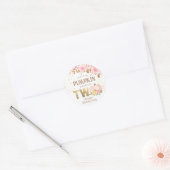 Sticker Rond Citrouille rose Floral Girl 2e anniversaire (Enveloppe)