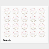 Sticker Rond Citrouille rose Merci floral (Feuille)