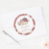 Sticker Rond Citrouille Rose rose pâle Mariage (Enveloppe)