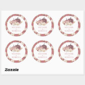 Sticker Rond Citrouille Rose rose pâle Mariage (Feuille)