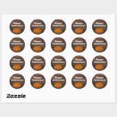 Sticker Rond Citrouille Rustique Bois Halloween Automne Automne (Feuille)