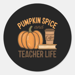 Sticker Rond Citrouille Spice Et La Vie De L'Enseignant Hallowe