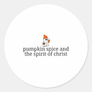 Sticker Rond Citrouille Spice Et L'Esprit Du Christ, Chrétien