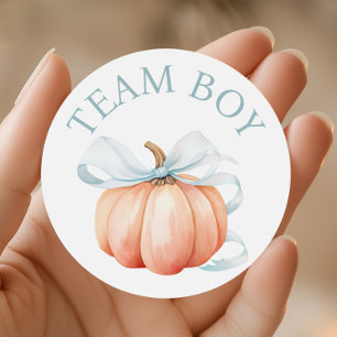 Sticker Rond Citrouille Team Boy Gender Revela