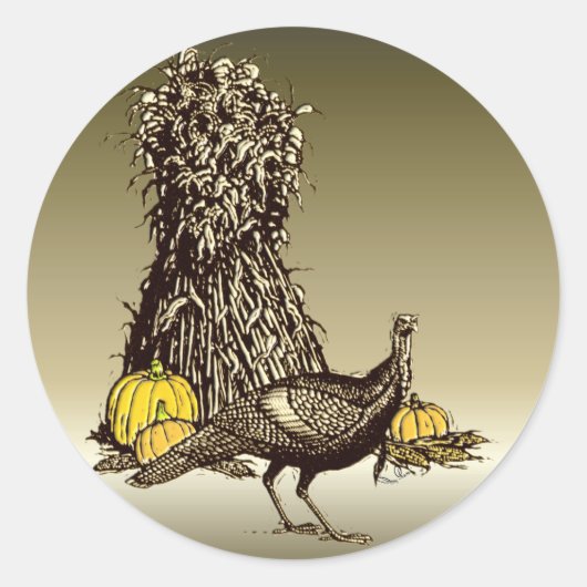 Sticker Rond Citrouille turc (Devant)