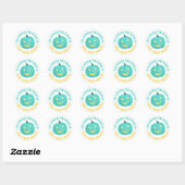 Sticker Rond Citrouille turquoise Allergie non alimentaire Trai (Feuille)
