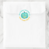 Sticker Rond Citrouille turquoise Allergie non alimentaire Trai (Sac)