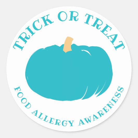 Sticker Rond Citrouille turquoise Sensibilisation aux allergies (Devant)