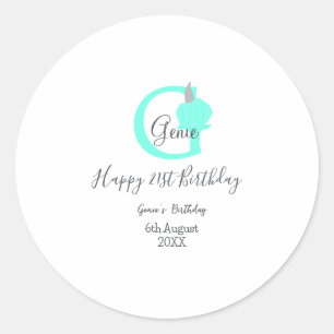 Sticker Rond Citrouille vert automne anniversaire 21e pastel gr
