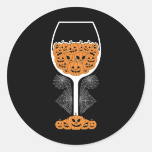 Sticker Rond Citrouille Vin Gl Spider Web Costume facile Hallow