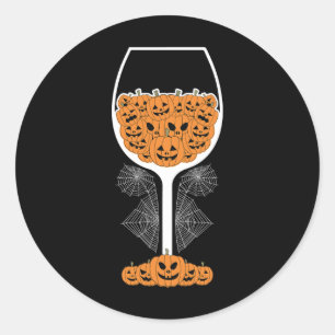 Sticker Rond Citrouille Vin Gl Spider Web Costume facile Hallow